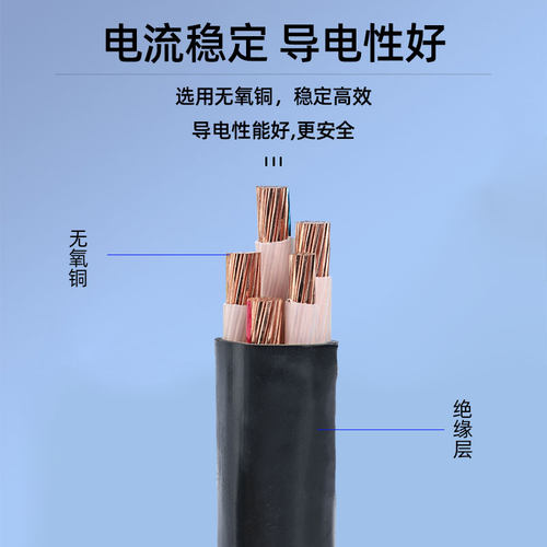 铜芯YJV电力电缆线2 3 4 5芯10 16 25 35平方三相四线工程电缆线