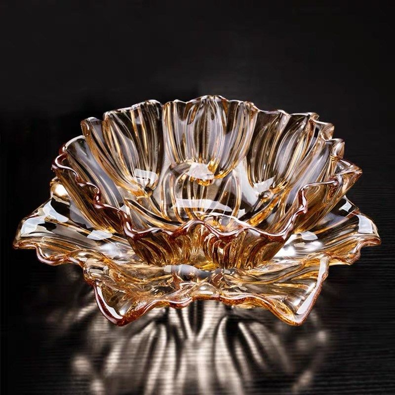 无铅水晶玻璃果盘创意欧式客厅会议水果盘现代简约家用大号干果盘