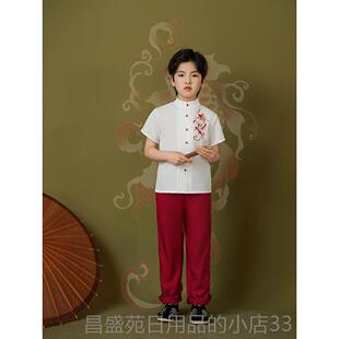 高档六一儿童合唱演出服衣服国小学风生唱学服国汉服合红歌诗朗诵