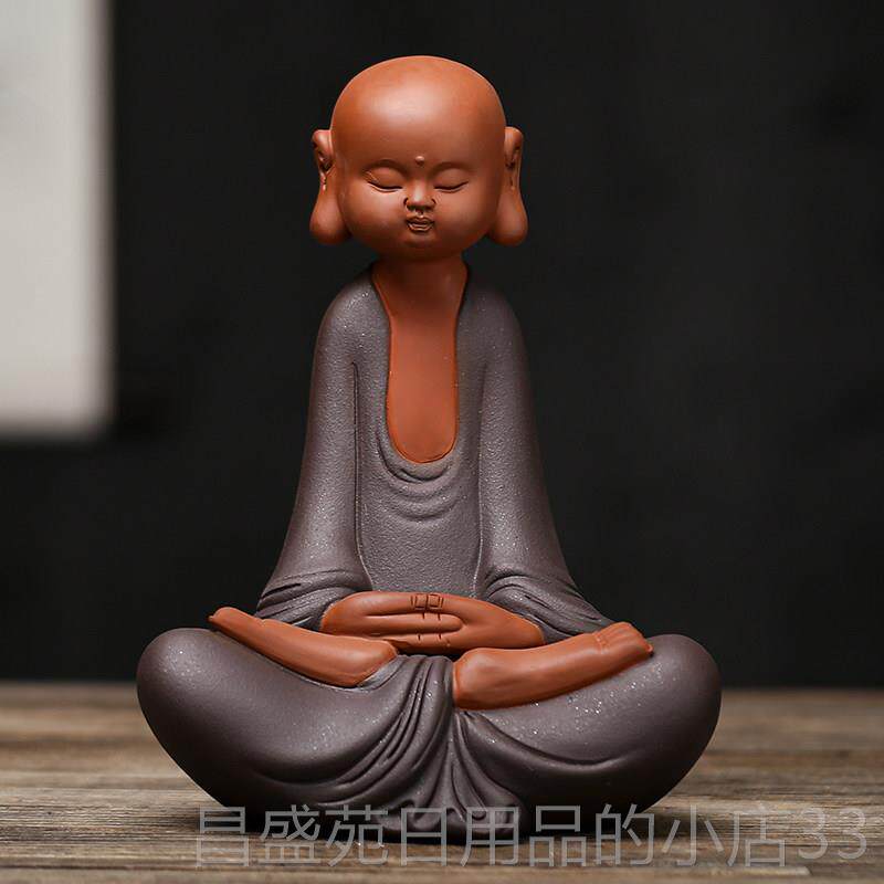 高档宇轩 紫砂意茶宠摆件小和茶艺佛可养创尚陶小瓷手工办公家居