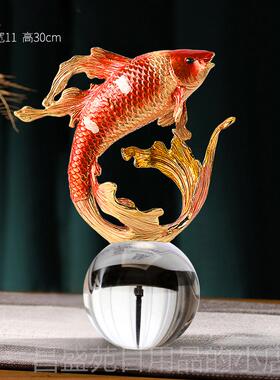 高档创意饰锦鲤客厅装饰鱼品摆件高端气上档次办公室酒柜电视大柜