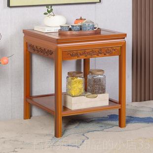 高档边厅实木茶几沙发客边几桌实木小方桌新置中式小方几边柜物架
