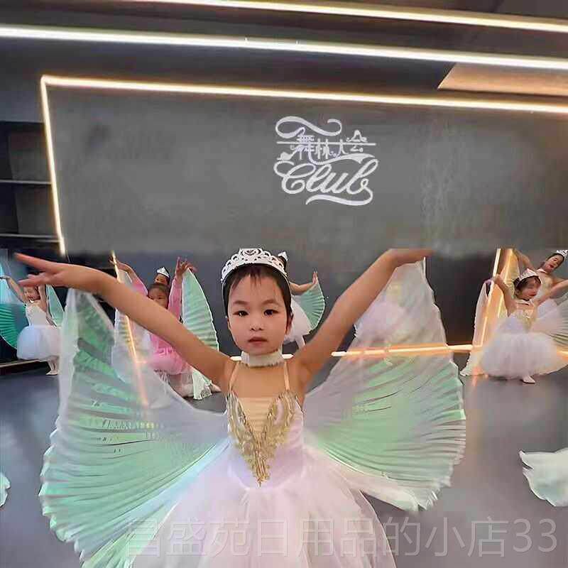 高档小风筝儿童天表表演服装翅膀道具小鹅舞蹈服女孩装芭蕾舞短裙