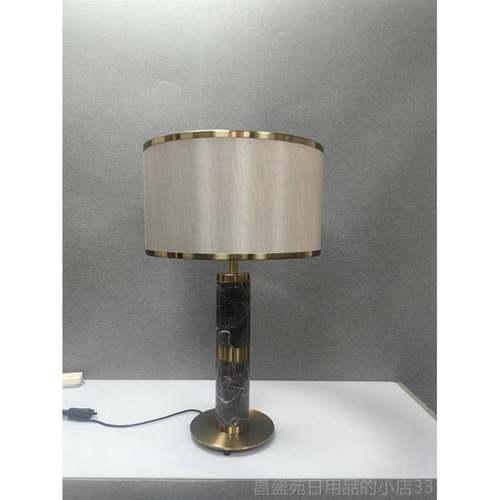 高档客厅美式饰床台灯书房简约高覆古布艺灯酒店样品装端创意卧室