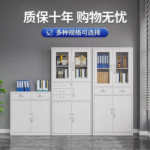 办公室铁皮柜文件柜资料柜凭证档案柜带锁钢制储物柜矮柜收纳柜子