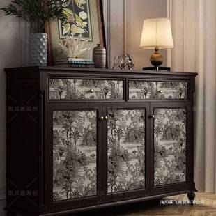 法式 饰壁纸衣柜移门改造画 轻奢复古旧家具翻新柜子贴纸改色自粘装