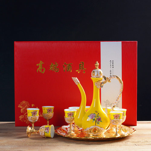 禅道堂厂家直销欧式复古宫廷风陶瓷酒具套装婚庆摆件创意酒店装饰