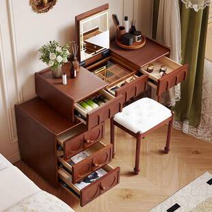 翻盖梳妆台大司马法式中古风二合一书桌化妆桌梳妆台收纳斗柜一体