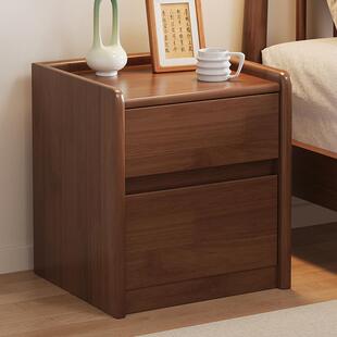 实木床头柜保险箱一体小型智能带指纹密码保险柜免安装卧室储物柜