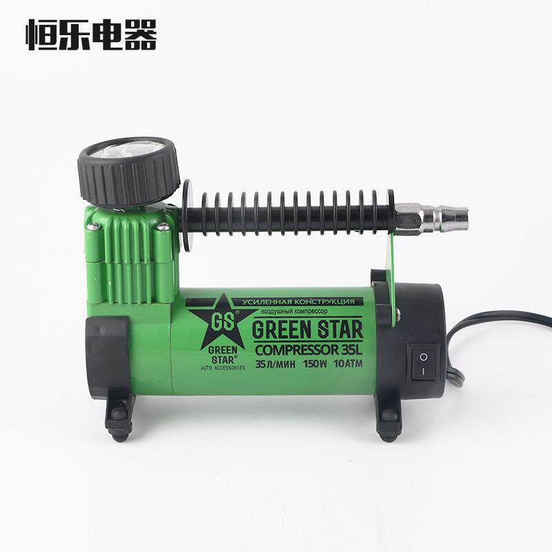 车载单杠充气泵单缸汽车用轮胎打气泵12V便携金属电动应急工具