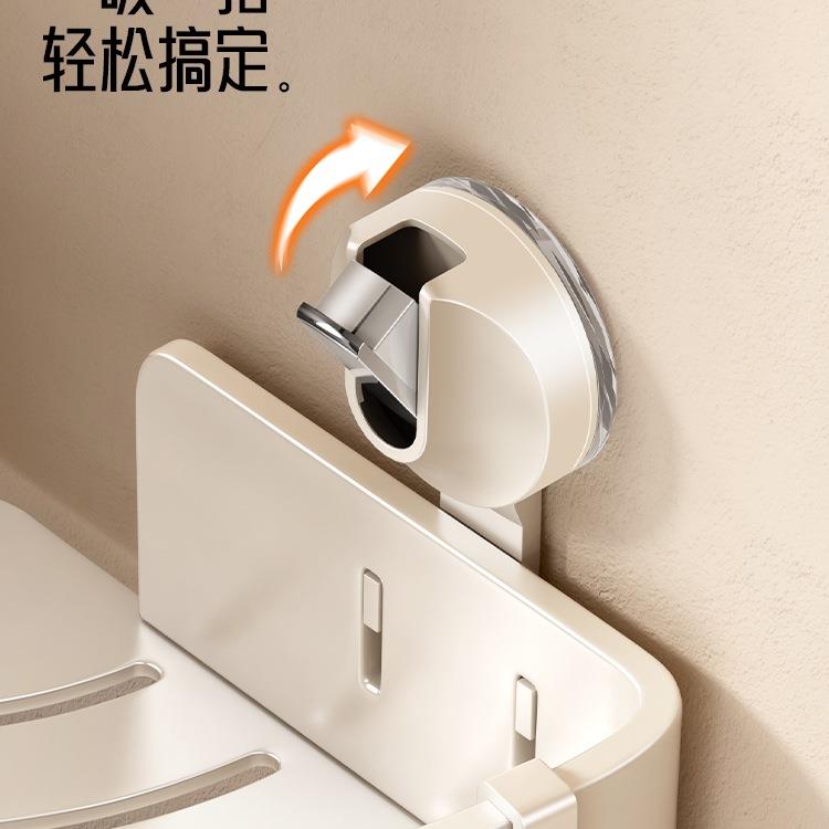 卫生间吸盘三角置物架免打孔浴室厕所太空铝墙上壁挂洗漱台收纳架