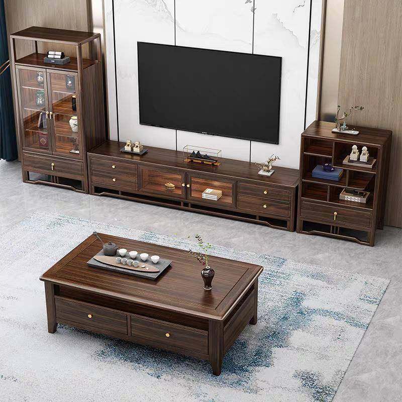 乌金木实木组合墙柜新中式轻奢岩板电视柜茶几组合大小户型客厅,电子元器件市场,其它元器件,淘宝优惠券,粉丝福利购,淘宝优惠卷