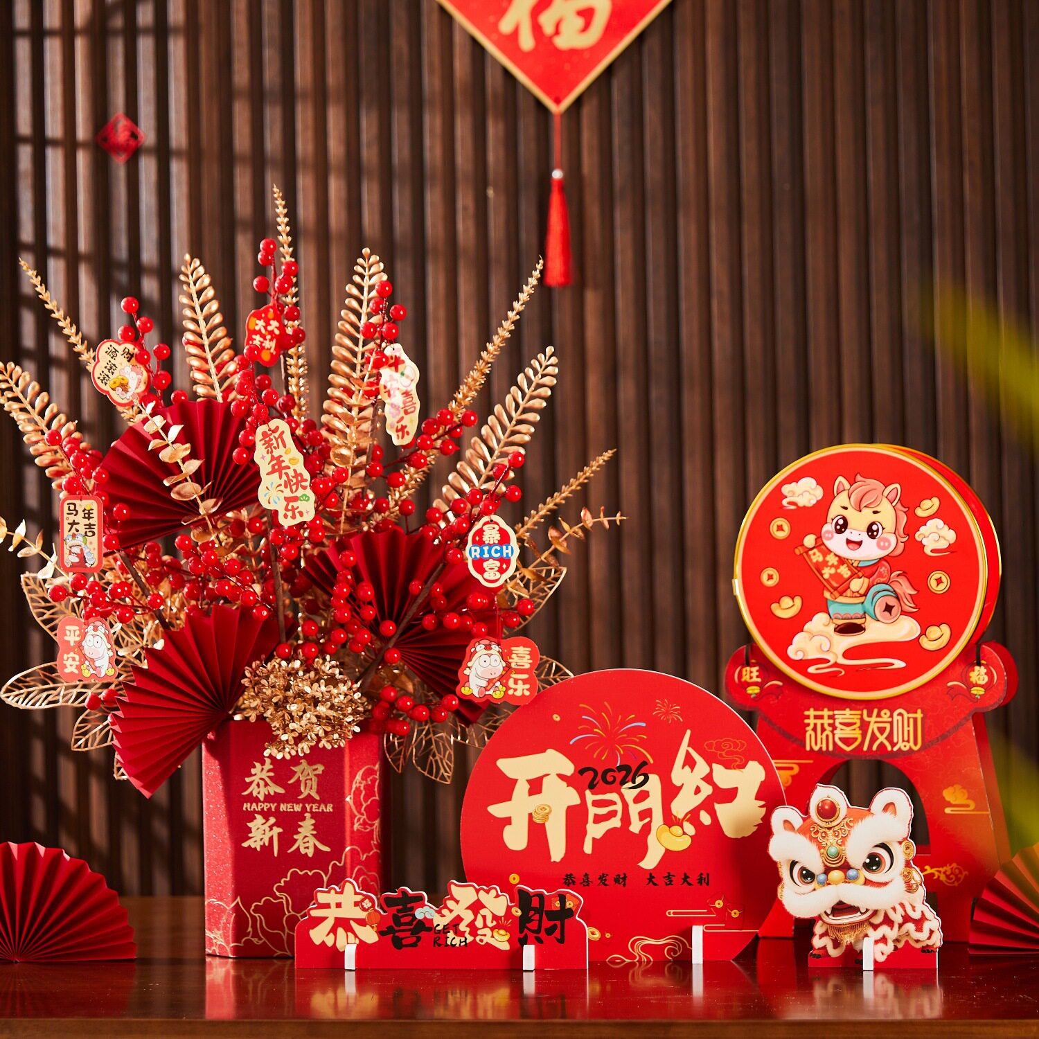 2026马年春节福桶摆件商场酒店