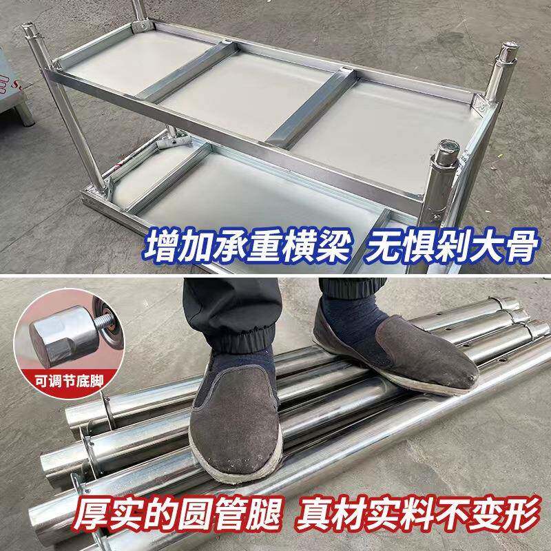 厨房不厚锈钢作台作台操商用桌工子长方形案板XHV专用加灶台
