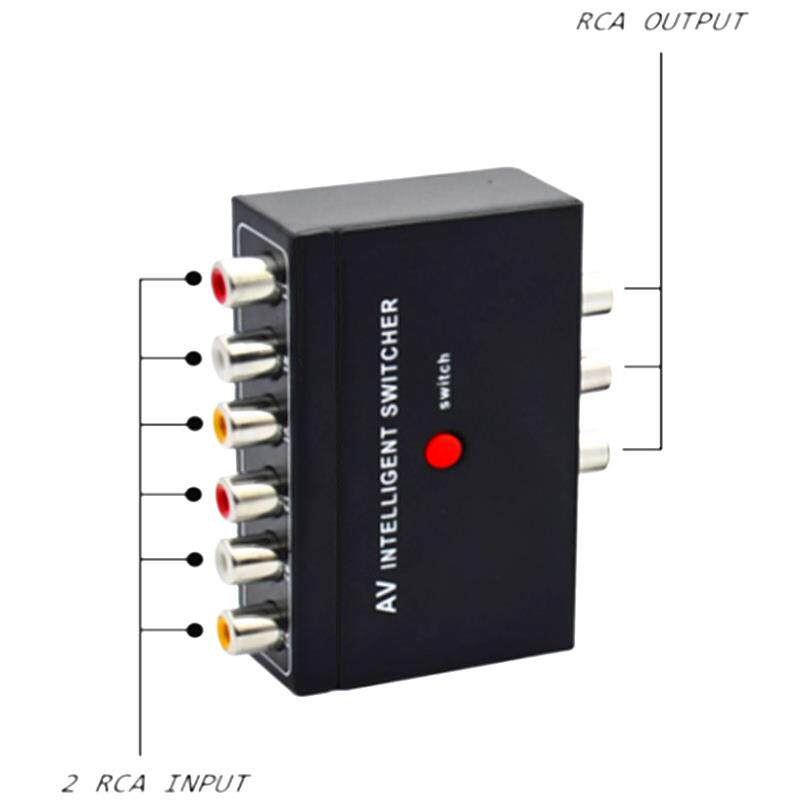 车载音视频AV转换盒二进一出转换器
