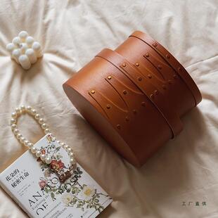 中古风夏克盒手工日式复古杨木皮储物箱大容量家用收纳桶