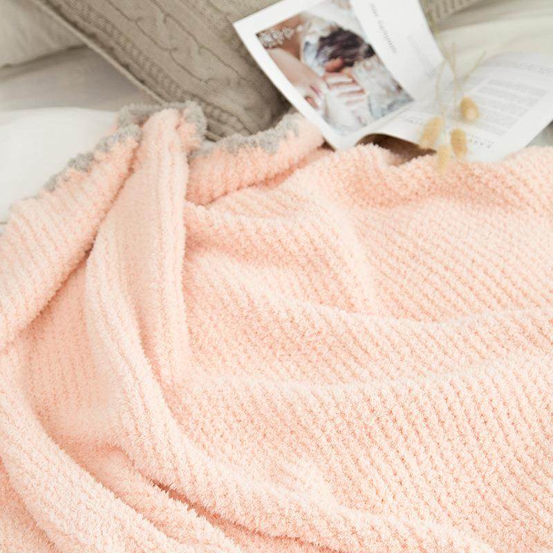 伊蔓超柔针织线毯家居软装配饰办公司午睡毛毯子软绵绵毯子不含税