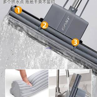 海绵拖把大号2025新款 滚轮胶棉懒人家用一拖净免手洗吸水干湿拖把