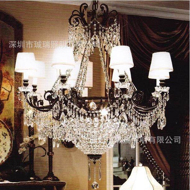 欧式铁艺锌合金吊灯别墅水晶吊灯奢华大气餐厅灯简约时尚卧室灯,家装灯饰光源,智能吊灯,淘宝优惠券,粉丝福利购,淘宝优惠卷