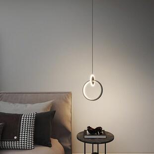 极简床头吊线小吊灯单个现代简约风长线卧室主卧床头柜掉线氛围灯