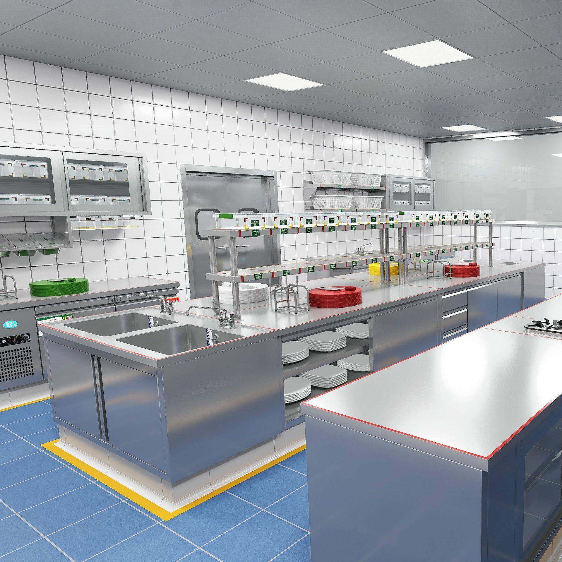 整体商用厨房设备不锈钢电热电磁一站式酒店厨房工程学校食堂