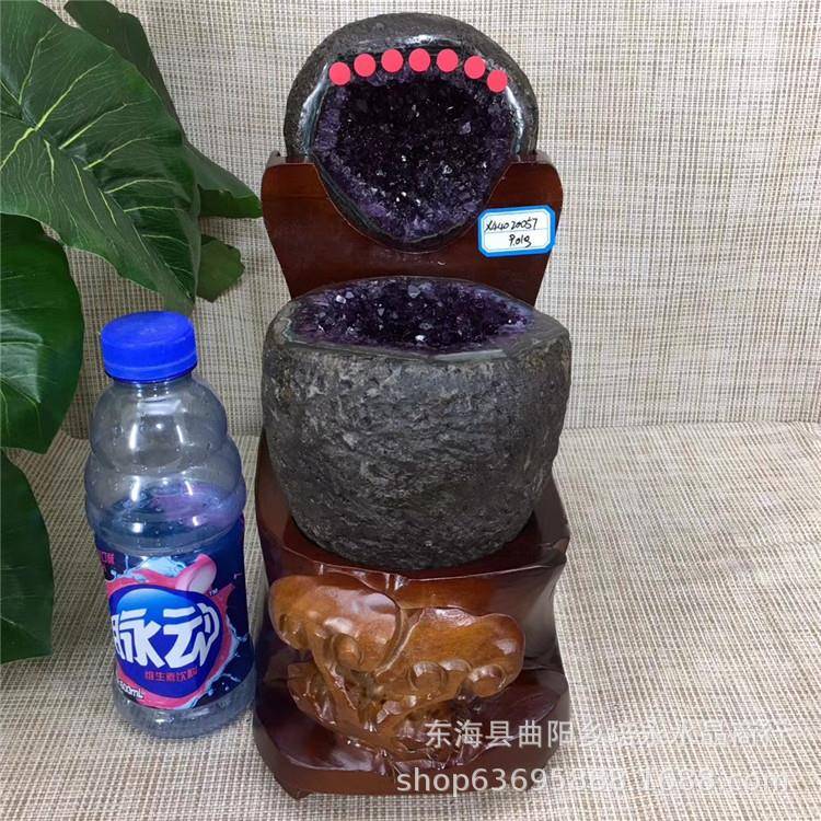 天然乌拉圭紫晶洞聚宝盆摆件天然紫水晶洞聚宝盆摆件直销