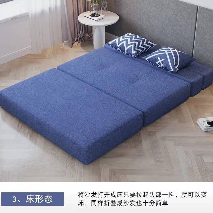 可折叠小沙床榻榻米床发两用单985人双家人卧室用懒型人床小户网