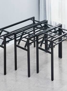 简叠易折桌架弹簧桌架色桌IIX腿单层支架黑白色桌脚叠双层可折办