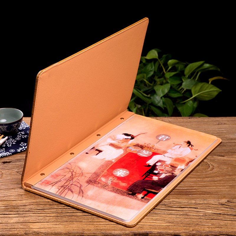 高档菜单制作定制活页餐厅皮面菜谱本设计饭店宣传单价目表订做