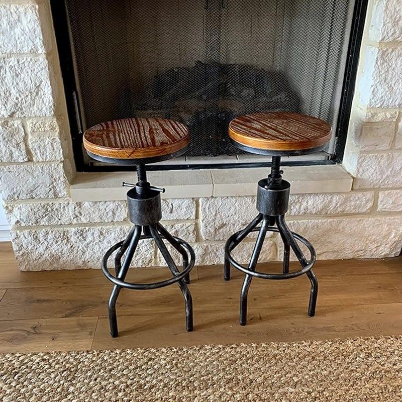 复古工业风酒吧椅民宿创意家用升降铁艺餐椅咖啡厅奶茶店高脚吧椅