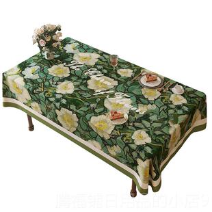 正品浮世绘油布画风餐厅桌布防水桌面圆布电视柜茶几台雪尼尔桌布