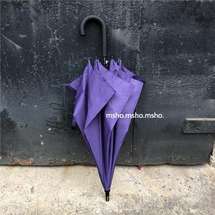 正品oo制ahz 小鸡奶黄 自纯色ins长砂柄雨伞男女磨手柄雨s伞防风