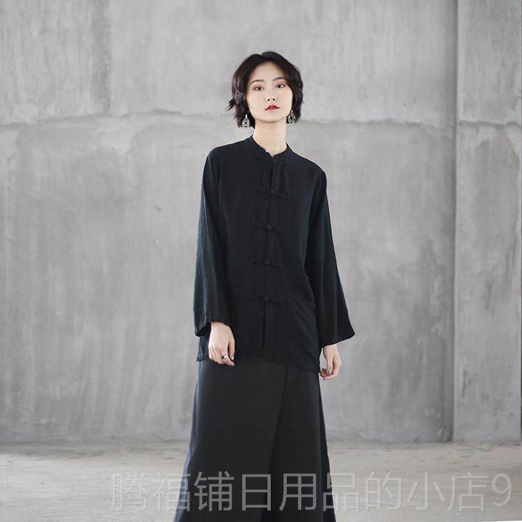 正品春复古盘扣衬女中衫国风套棉衣麻对襟宽松茶服外太极服功夫上
