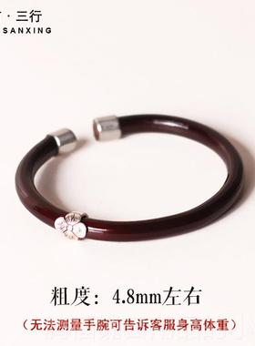 正品925纯银格桑花鸡血藤镯手炼男西木藏情侣款女饰品学礼生物不