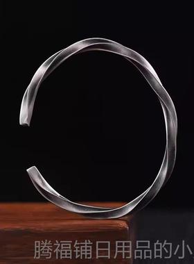 正品99纯银M?bi9us戒指银手镯男士的朴戒指覆古民族风格素生日礼