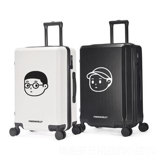 高档fine杆rw旅orld定制案行李箱图女行箱男登机箱24寸轻便潮学生