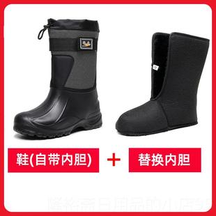 高档冬季 加保暖长 户外行骑外士卖钓鱼雪地靴男防绒水防滑高筒棉鞋