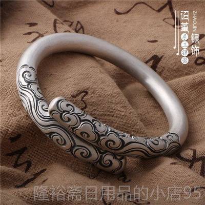 高档如意金箍棒手镯银999足针手工男女海齐天大圣紧箍咒情侣定神