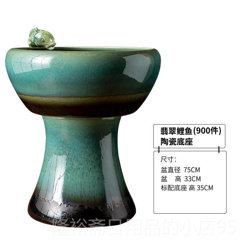 高档景德镇陶瓷鱼缸大加水喷泉循环创意品湿器水族流装饰客厅装饰