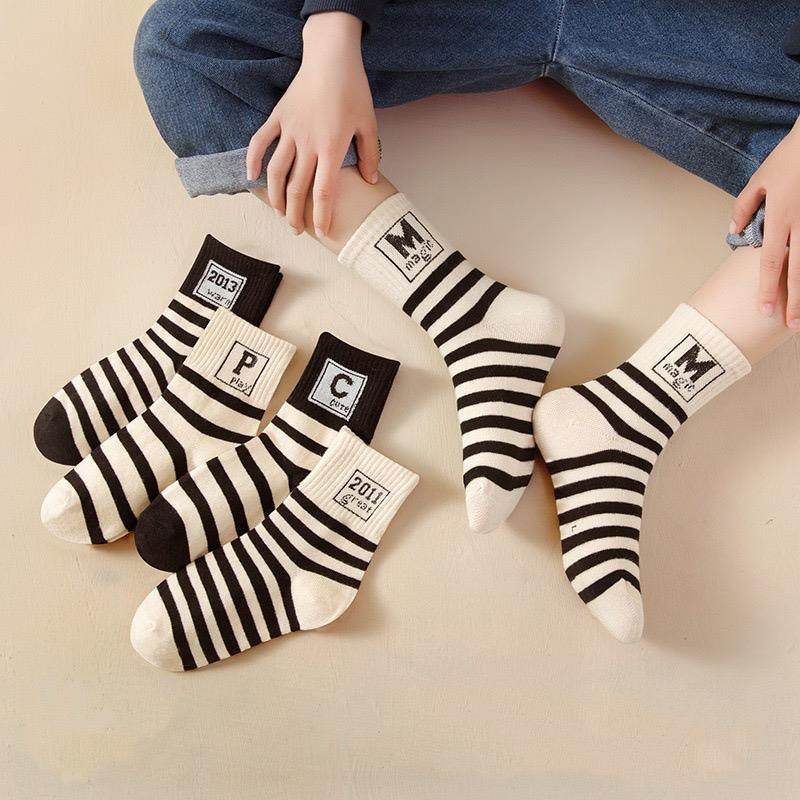 儿童袜子秋款棉袜中筒袜男童女童秋冬季棉袜小孩大童秋季运动袜yf