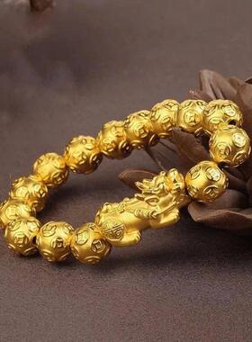 本土时代商贸霸气金珠手串男士沙金貔貅手链轻奢高级感百搭手饰男