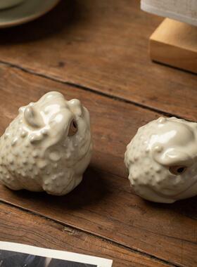 汝瓷20231122茶宠金蟾源滚台茶玩精品黄财汝可养招滚财创意茶宠摆