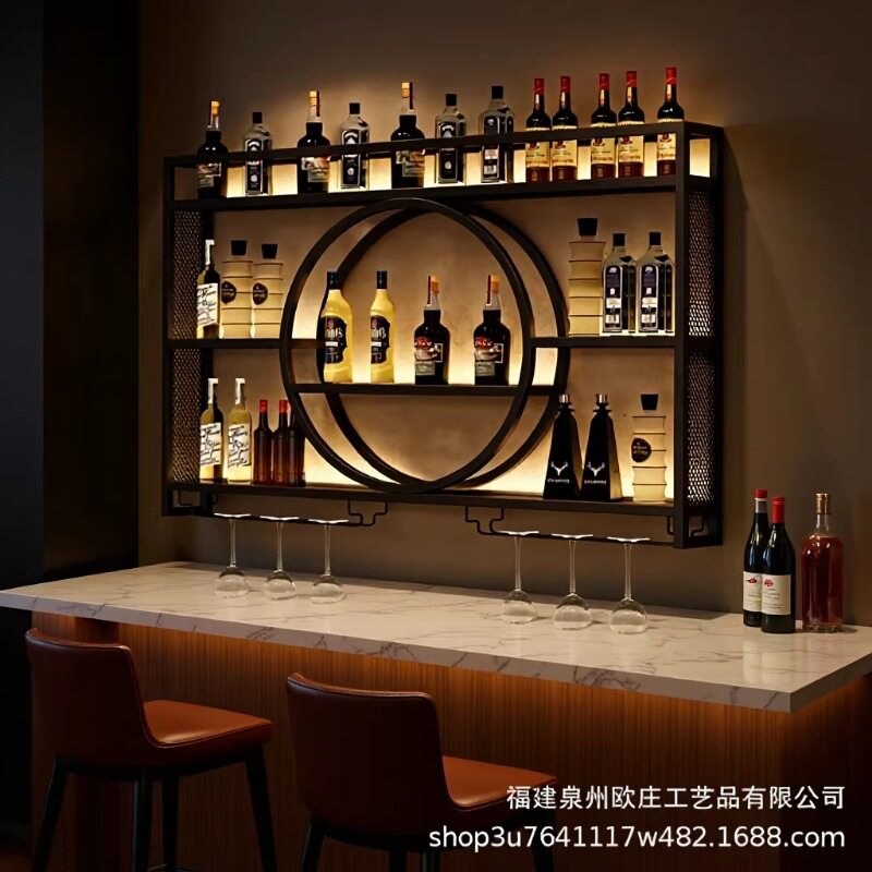 铁艺壁挂红酒展示架客厅餐厅