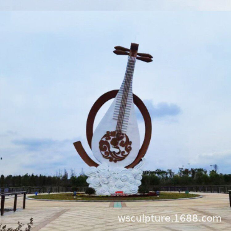 大型不锈钢大提琴雕塑  户外城市广场 景观园林雕塑 仿真乐器雕塑