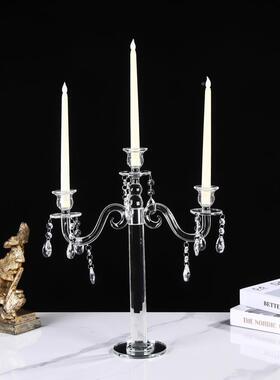 直销3头水晶蜡酒烛CXDT--03台家居装饰摆婚件店庆婚礼道具包邮