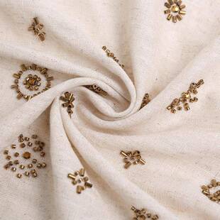 黏胶亚珠马管788刺绣麻面料外甲套长裤长裙背心布料