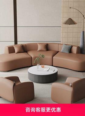 半酒店大堂沙组合接待沙SAEV6LBp发客会客所休息区前厅台圆弧形发