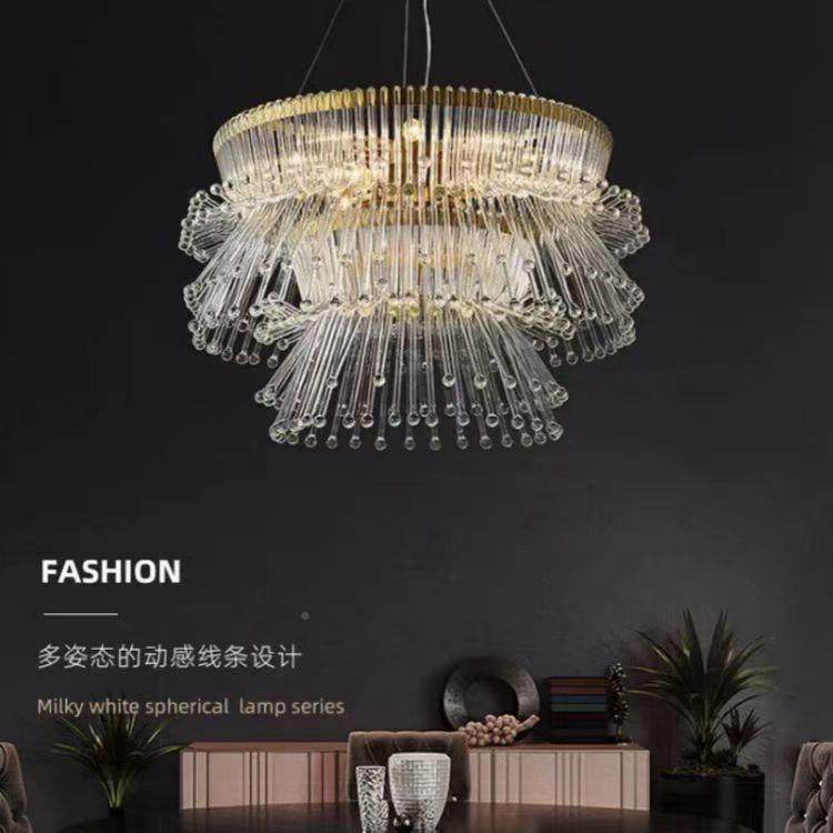 后现代水晶吊轻灯奢高档客主灯大厅气艺术风餐厅卧146室的设计师