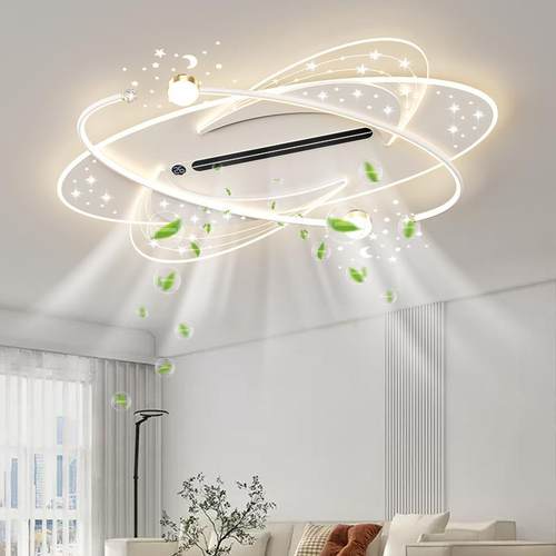 2025新第款三代家用数显无叶吸顶风扇灯光全谱护眼大498风力风扇