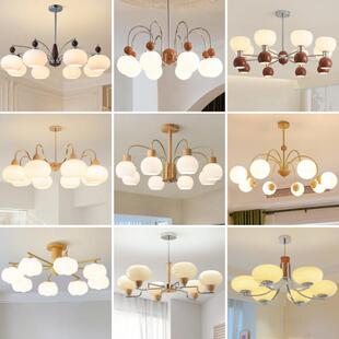 法式 中山灯 中吊灯古607客厅灯灯复古卧室主奶灯魔豆油风餐厅美式